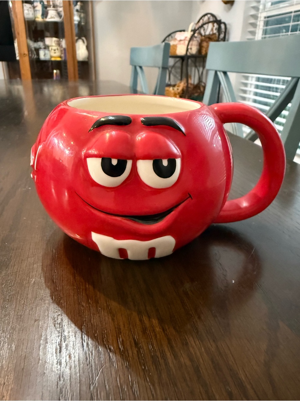 Vintage M & M Mars Red Galerie Ceramic Coffee Mug M&M Candy Handle